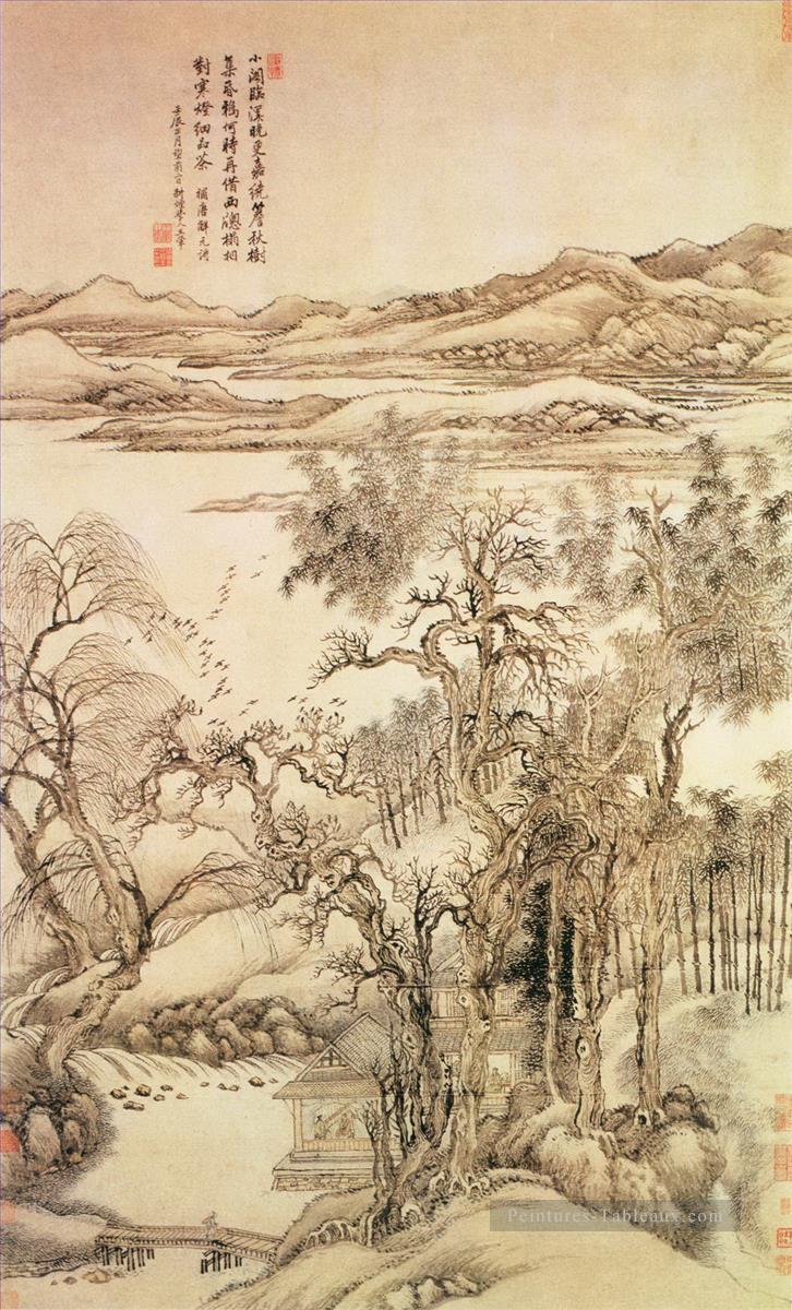 Wanghui arbres en automne chinois traditionnel Peintures à l'huile